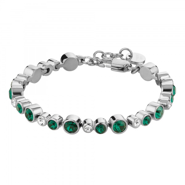 Dyrberg Kern Teresia Silver Bracelet - Emerald Green